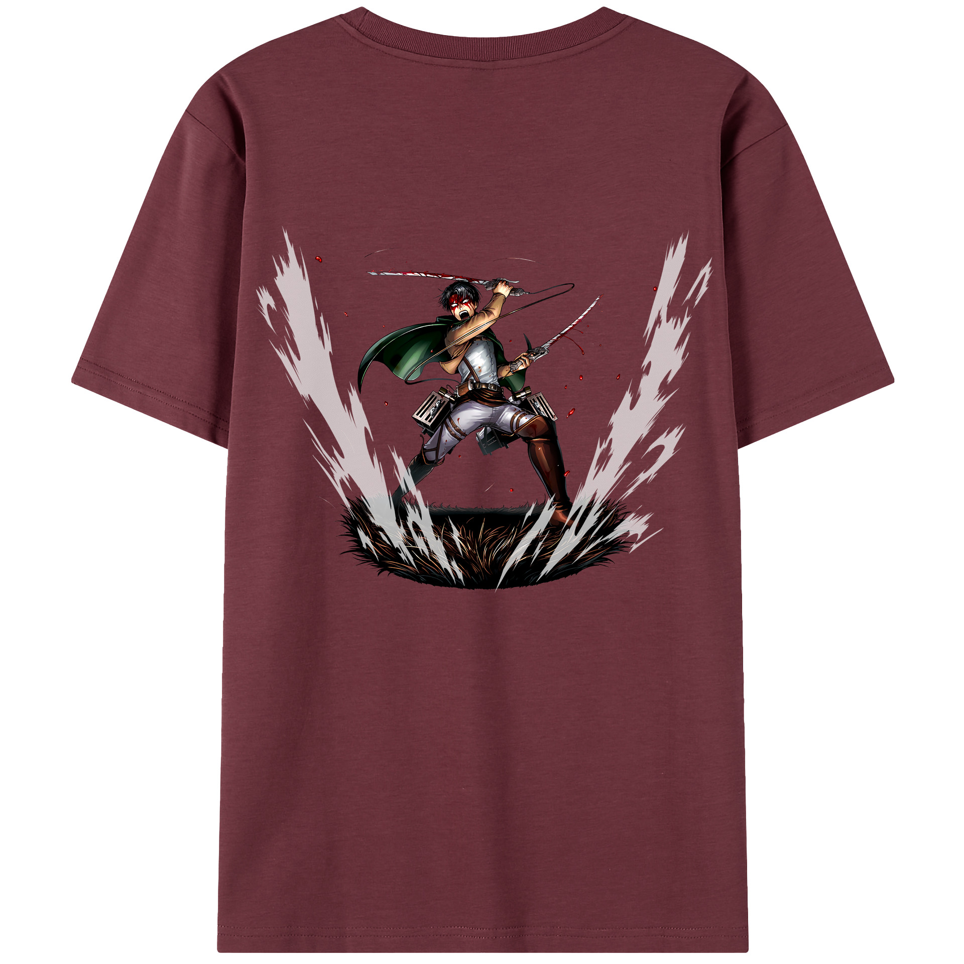 （画像用） 進撃の巨人 リヴァイ·アッカーマン Attack on Titan Levi Ackerman 綿100％半袖Tシャツ（背面プリント）